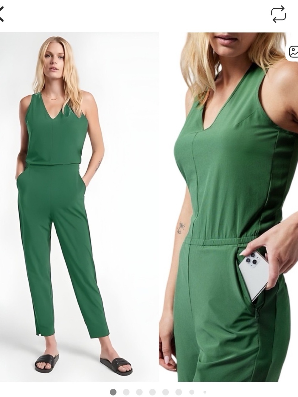 Athleta Sage Green Brooklyn Jumpsuit 0P